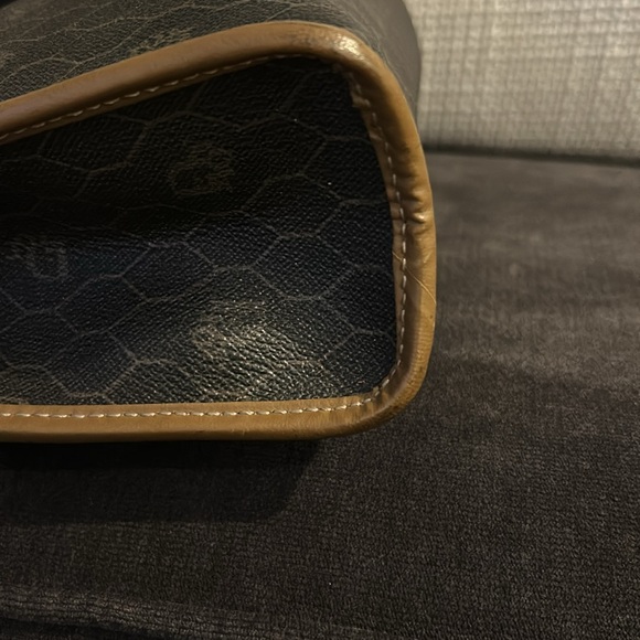 Auth Dior Clutch/Pouch Honeycomb In Web Canvas & Brown Leather 10x7 - Picture 13 of 14